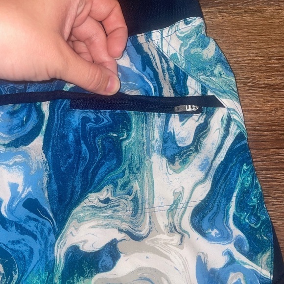 Patagonia Nine Trails Marbled Blue 4” Running Shorts Size Small - Picture 4 of 5